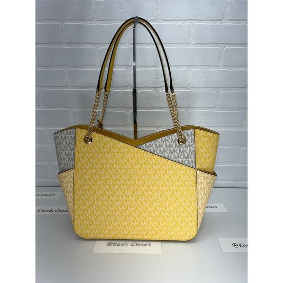 Michael Kors JST large xchain colorblock shoulder bag tote - Daffodil Multi - Picture 4 of 12
